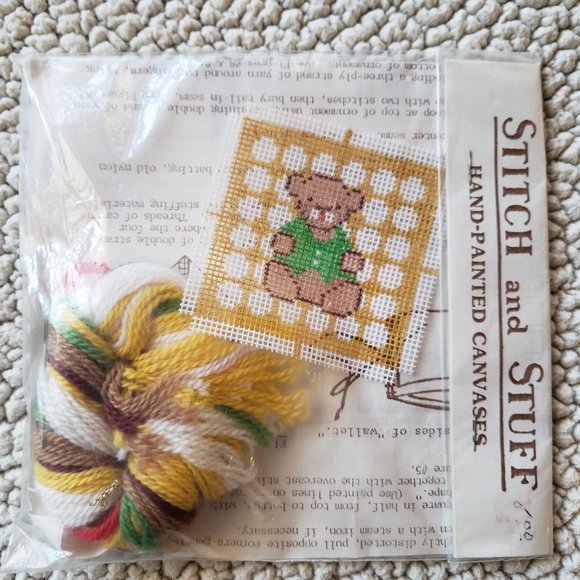 Stitch and Stuff Embroidery Ornament Kit - Teddy Bear - Green Shirt - Picture 3 of 7